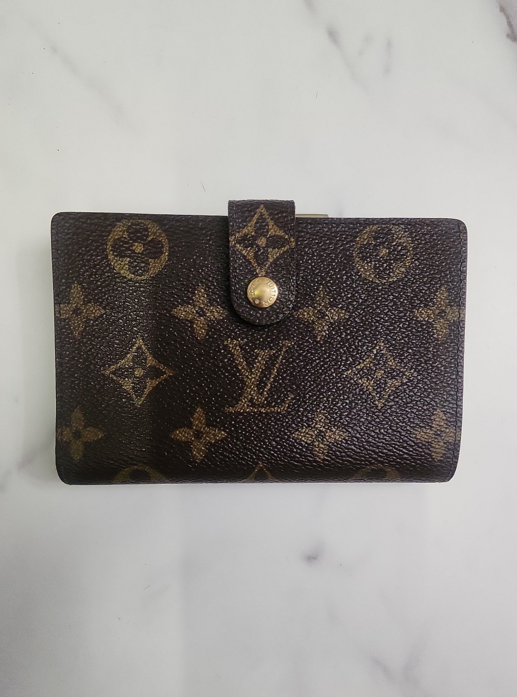 Authentic Vintage Lv Monogram Bifold Kisslock Wallet